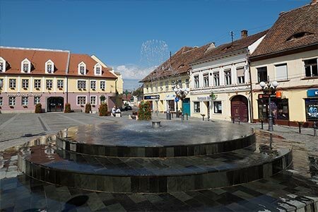  photos Cisnadie photo Revolution Square fountain center city Saxon Depression Sibiu 