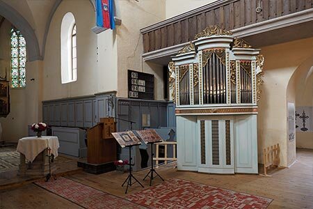  galeria foto Cisnadie organo interior iglesia evangelice fortificada